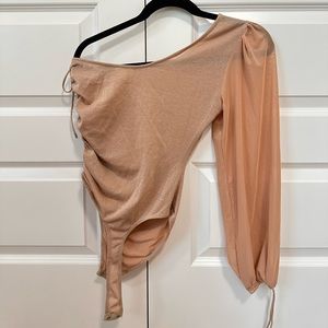 LELIS COLLECTION XS one shoulder sparkly long sleeve top